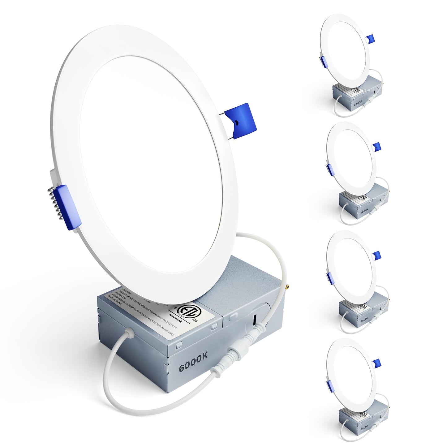 Ensenior 6 Inch Ultra-Thin LED Recessed Ceiling Light, 6000K Clear White, 12W, Dimmable, ETL Certified, Model 6I-600