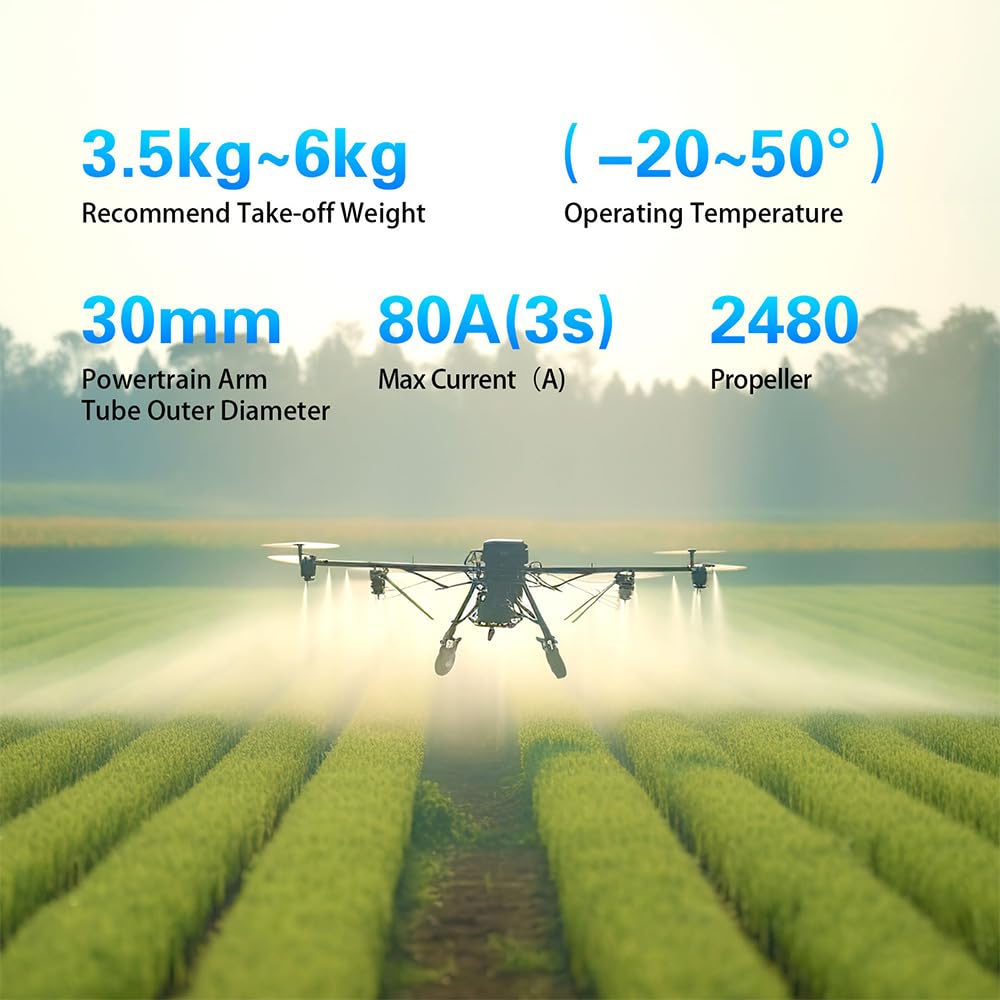 Surpass Hobby S6218 130KV Brushless Motor Thrust 12.3kg for Agricultural Drone UAV Power System (Propeller: 2480 CW)