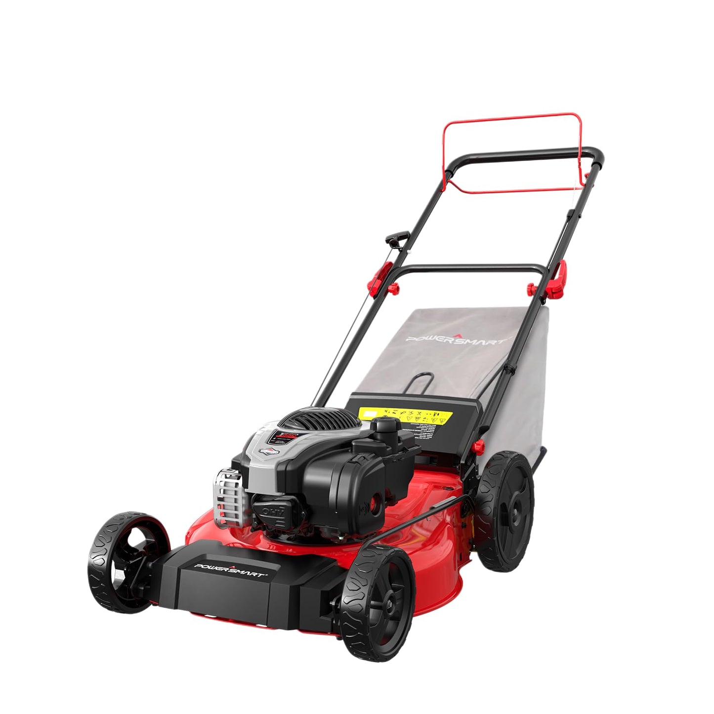 PowerSmart 21-Inch 3-in-1 Gas Self-Propelled Lawn Mower,140CC OHV Engine,Bagging/Mulching/Rear Discharging, 6 Cutting Heights, Durable Steel Deck, Rear-Wheel Drive, for Garden, Yard