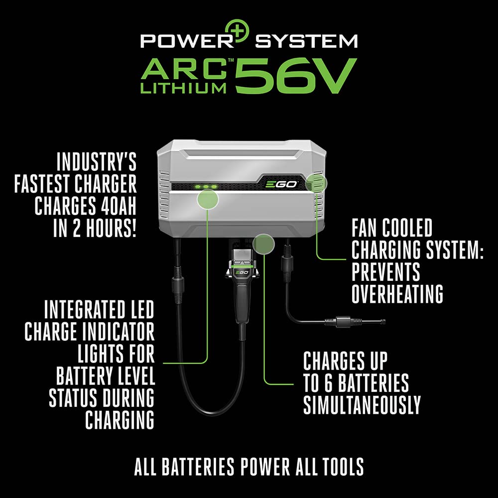 EGO Power+ CHV1600 Z6 Zero Turn Riding Mower Charger, Gray