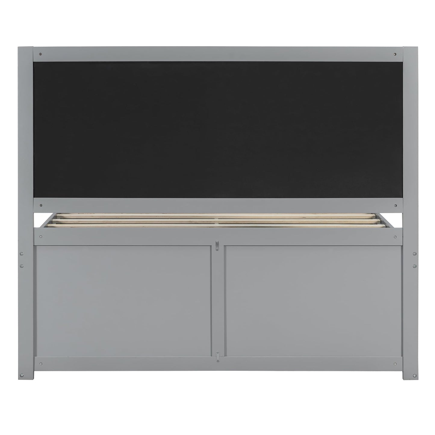 Merax Queen Platform Bed – Heavy Duty Metal Bed Frame with Pet-Friendly Under-Bed Nook, Space-Saving Storage, Upholstered Headboard, Wood Slats Support & Elevated Modern Design, Light Grey