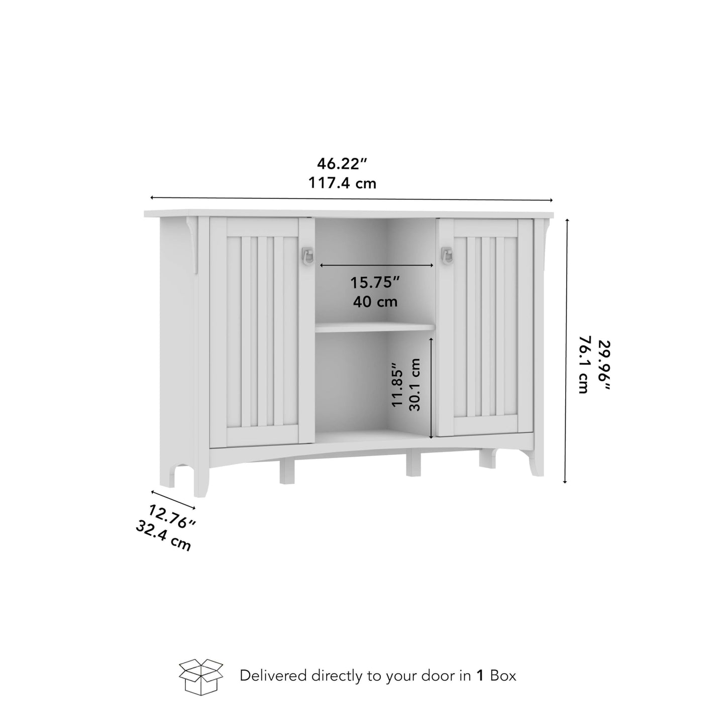 Bush Home Salinas Accent Storage Cabinet with Doors in Vintage Black