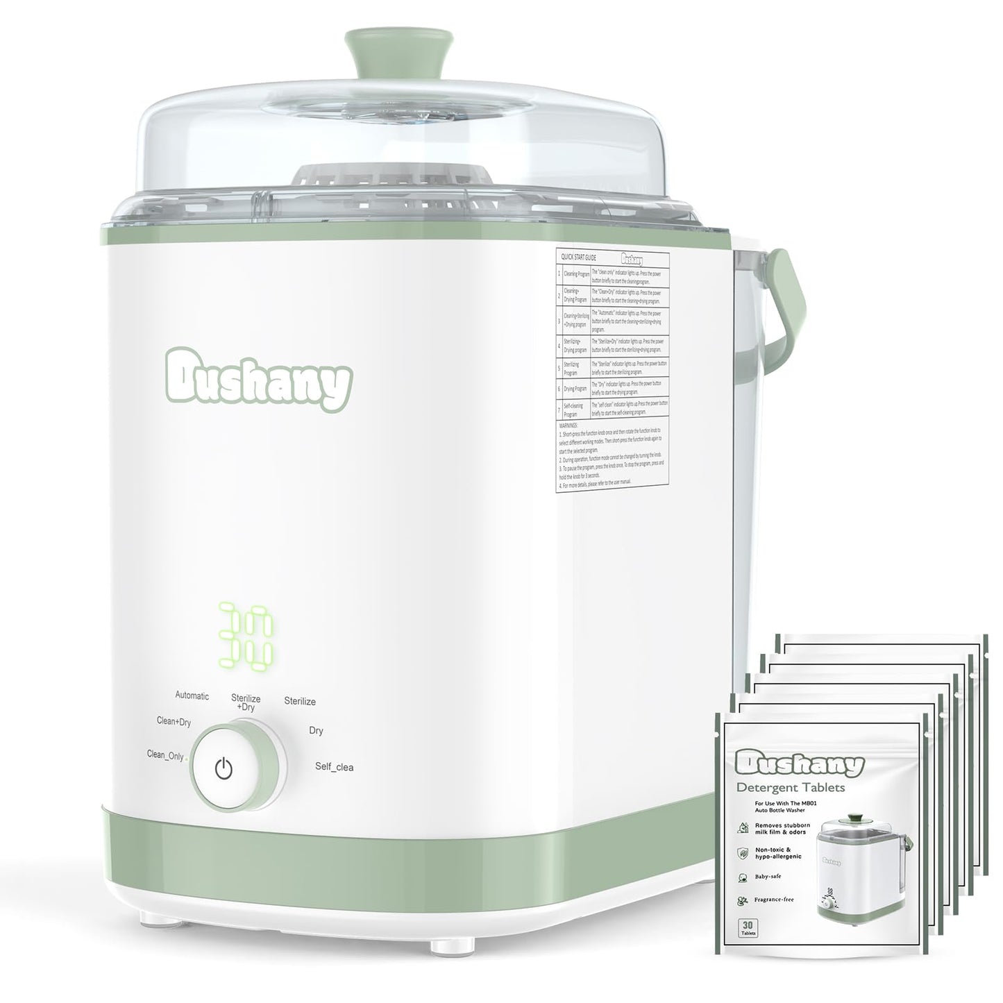 Dushany EaseClean Bottle Washer Pro | All-in-One Bottle Washer and Sterilizer and Dryer | Baby Bottle Washer for Bottles, Pump Parts & Baby Essentials | Replaces Hand Washing