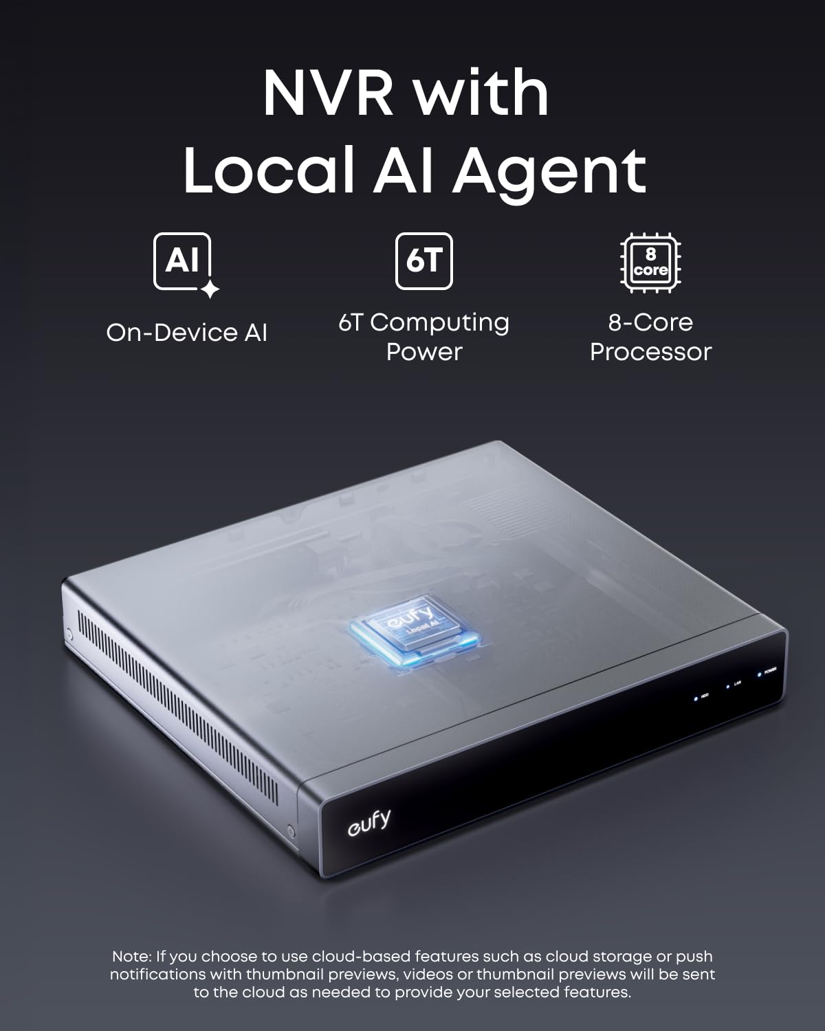 eufy Security Network Video Recorder S4 for Home Security Cameras, 8CH Up to 16CH, Local AI Agent, Smart Video Search, 2 TB HD, Up to 16 TB, 24/7 Recording, Only Works with eufy PoE Cams and Devices