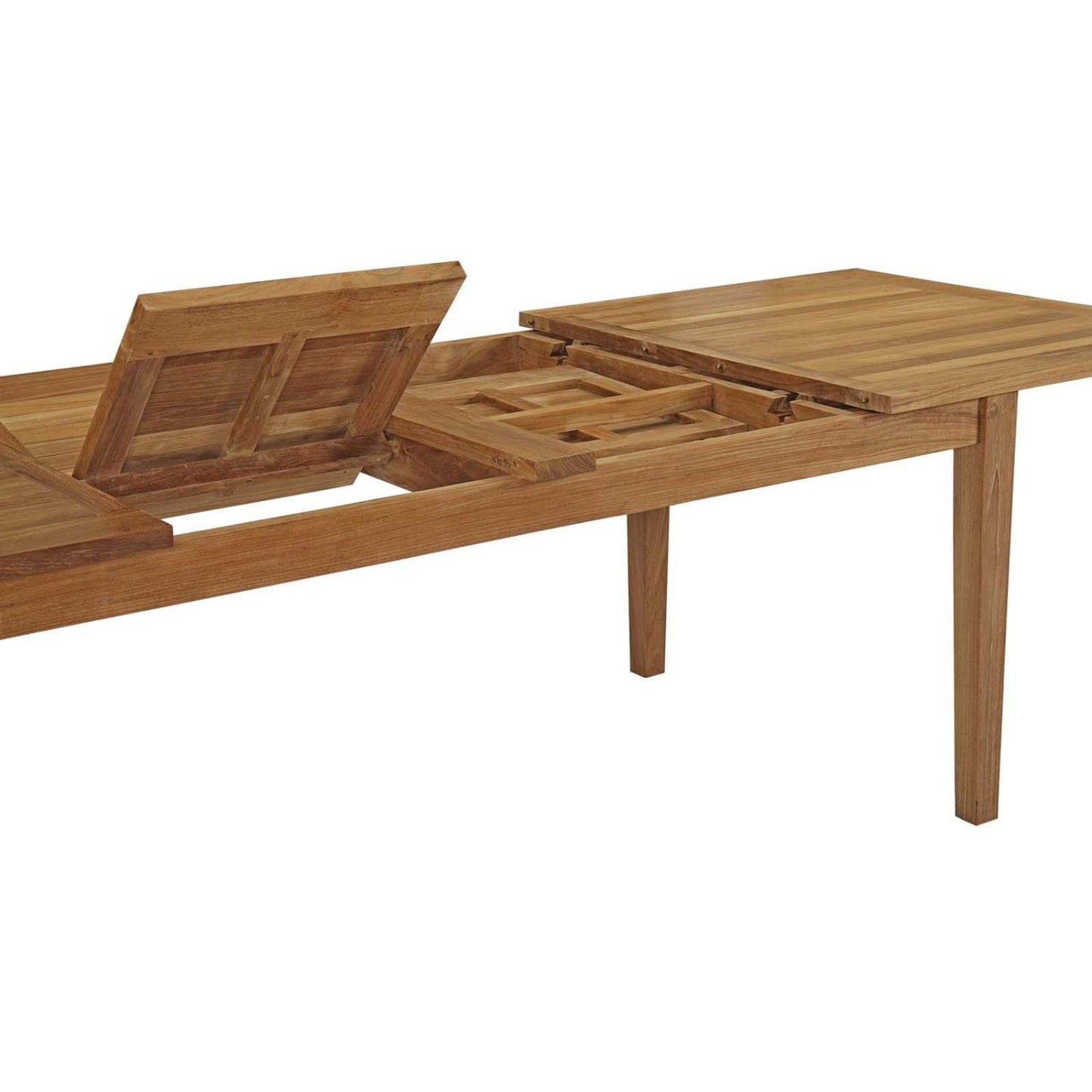 Modway Marina 9 Piece Outdoor Patio Teak Dining Set in Natural White