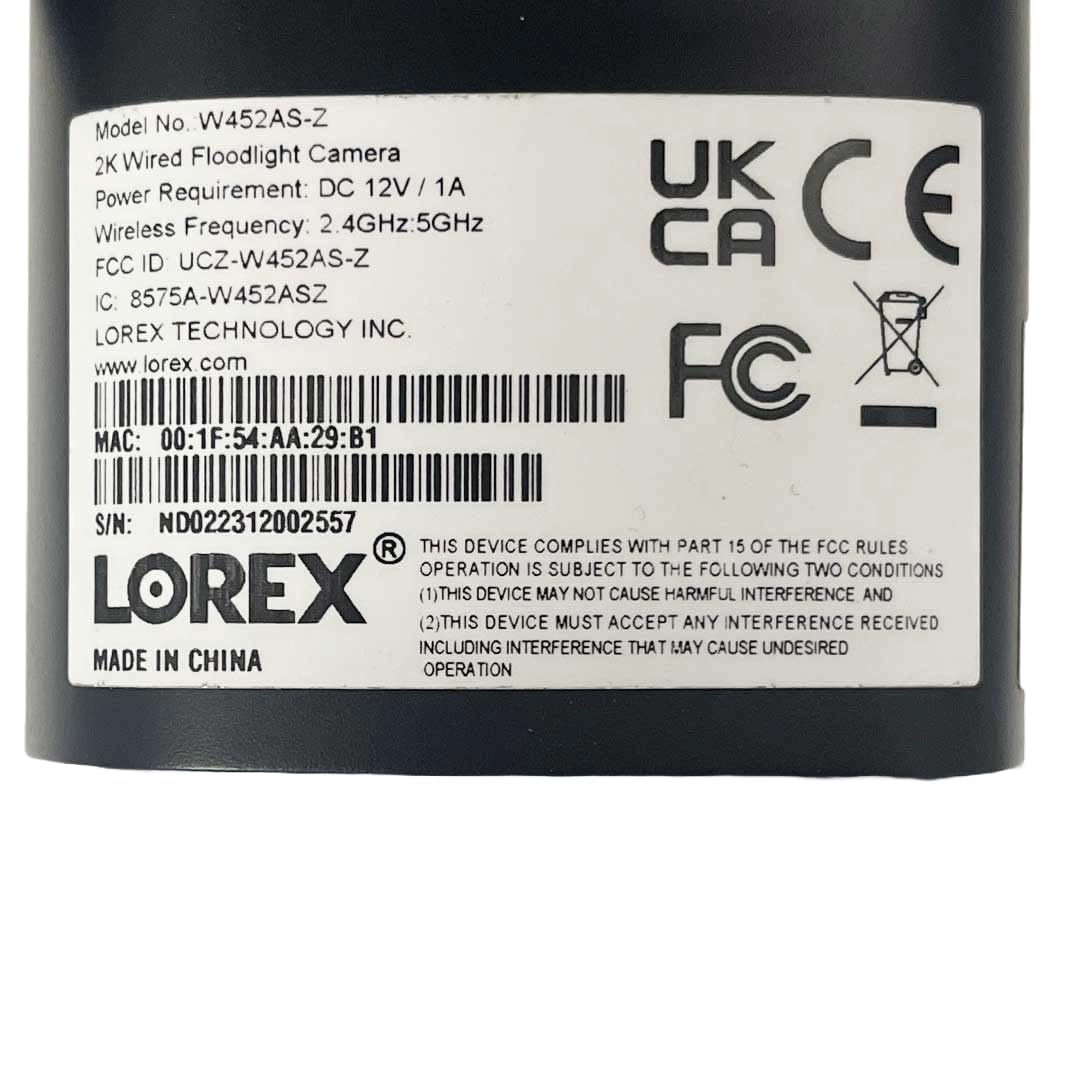 Lorex 2K Wi-Fi Floodlight Security Camera | Black | 32GB MicroSD Card Included | No Monthly Fee | Color Night Vision | Motion Detection | 2-Way Talk | Siren | IP65 Weatherproof | Adjustable LEDs