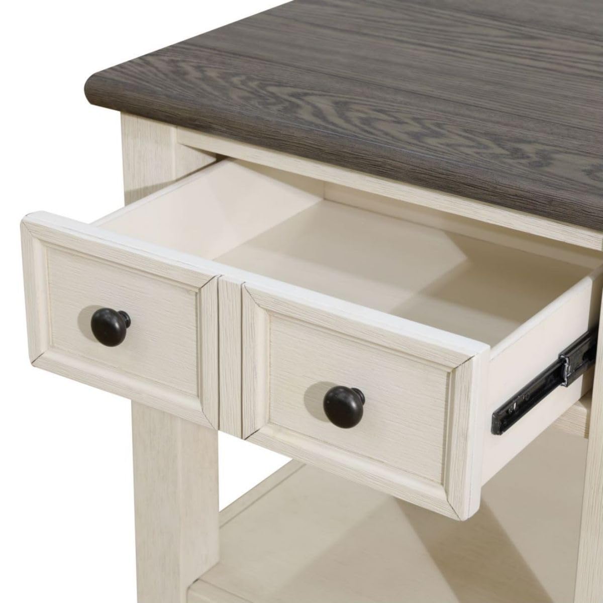UOCFYK Side/Bedside/End Couch Table/cabinets with Storage, Small Wood Farmhouse Night Stand for Small Spaces, Nightstand for Living Room, Bedroom, Kitchen, Plant Tables, Dark Grey MDF and White Oak
