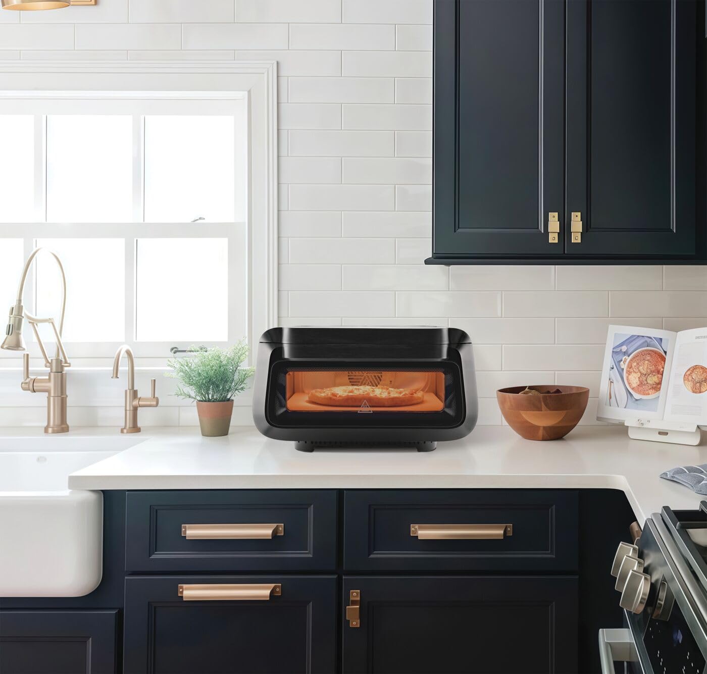 Frigidaire Electric Indoor Pizza Oven – Reach Temperatures of 700°F – Stone Bake 12” Pizzas in Minutes – Portable Countertop Oven with Air Fry and Bake. Peel Included Model FRPO100B