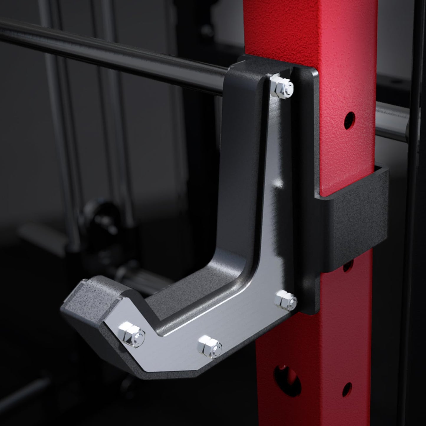 RitFit M2 Smith Machine with Cable Crossover System, 3D Functional Trainer & Power Cage, 16 Adjustment Holes, 6 Storage Pegs for Full-Body Home Gym(M2-3D Red)