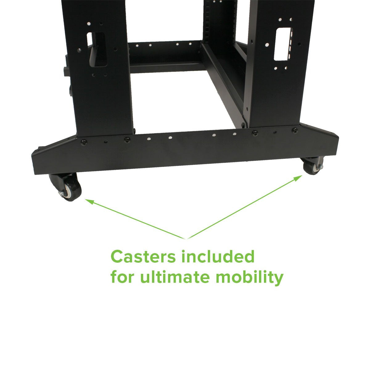 NavePoint 4ft Open Frame 19 Inch 22U 4-Post Network Server Relay Rack Rolling with Casters