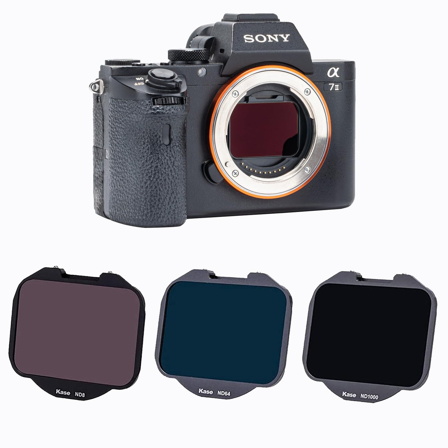 Kase 3 in 1 Clip-in ND Filter Kit ND8 + ND64 + ND1000 Neutral Density Filters for Sony E-Mount Full Frame Camera A7RV A7RIV A7RIII A7III A7SIII A7C FX3