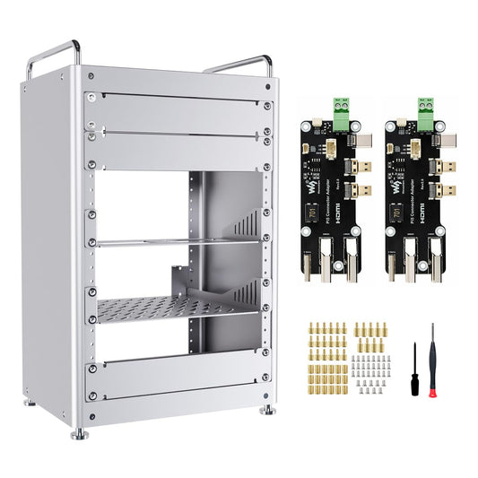 Waveshare HomeRack 8U Server Cabinet Basic Kit, 10inch Desktop All Aluminum Alloy Rack, High Compatibility