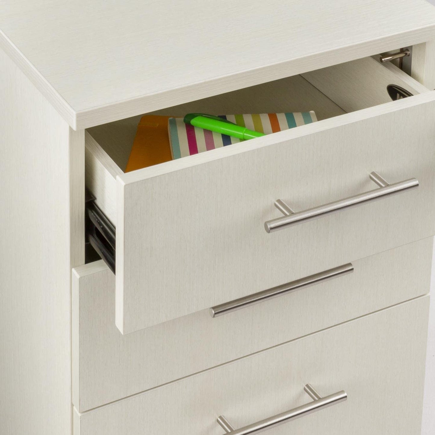 Safco Mayline MNBBFTSS Medina 3-Drawer Lockable Mobile File Cabinet, 26.75"H, Textured Sea Salt Laminate