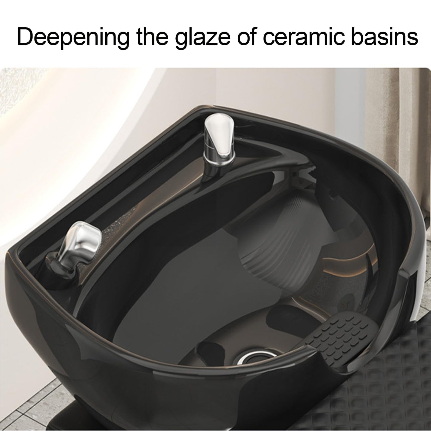 Shampoo Bowls for Salon,Shampoo Chair with Tilting Porcelain Sink, Hair Washing Station Backwash Barber Chair, Shampoo Unit for Beauty Spa,Black a,D