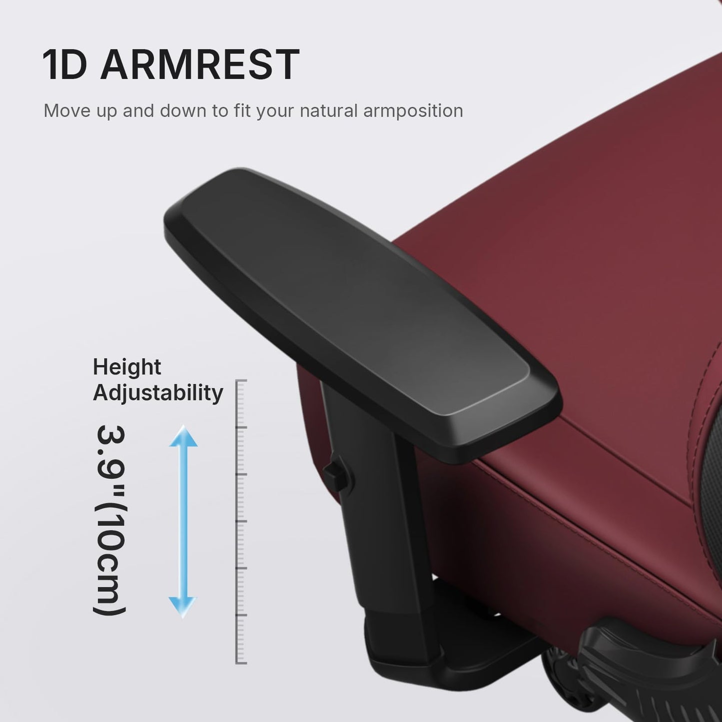 Anda Seat MANA Gaming Chair for Adults - Ergonomic Maroon Leather Game Chairs with Adjustable Armrest, Comfortable Office Chair with Lumbar Support, Heavy Duty Wide Computer Seat for Home & Work
