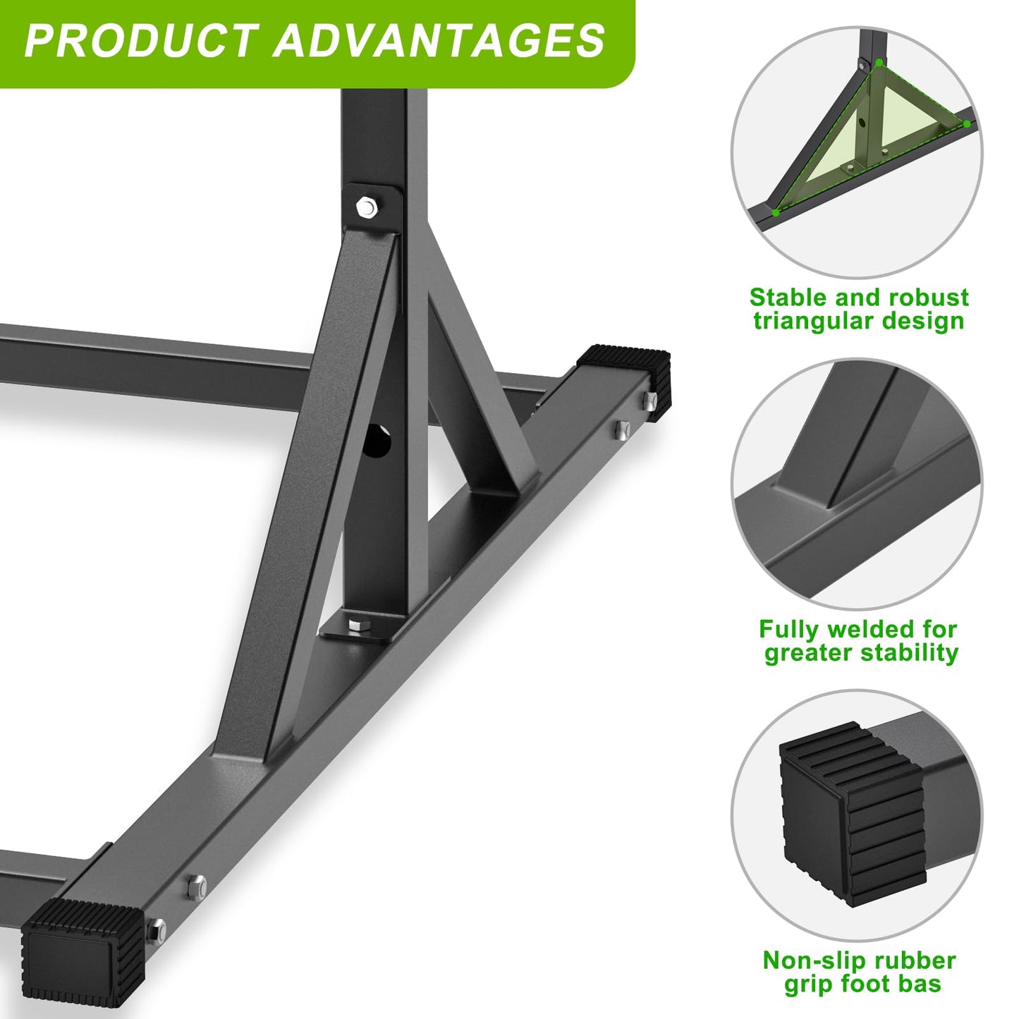 SELEWARE Adjustable Pull Up Station, Multifunction Dip Station and Multi-Grip Handles, Fully Welded, 500 lbs Capacity, Home Gym Equipment