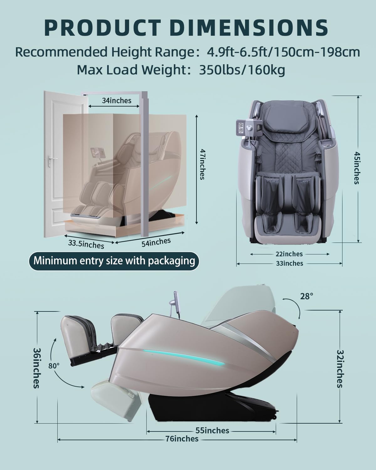 RelaxRelife Massage Chair Full Body, 4D Zero Gravity Massage Chairs, 20 Auto Modes, 11 Massage Technique, 40 Airbags Shiatsu Massage, APP Control with HiFi Bluetooth Speaker Grey