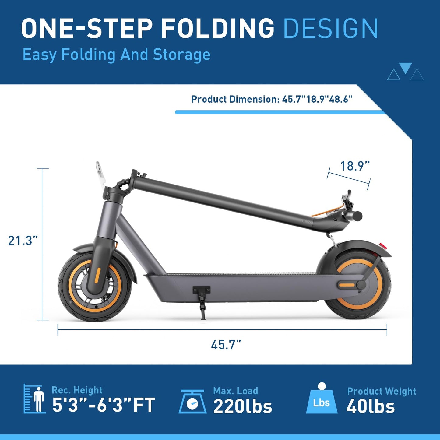 Hiboy S2 MAX Electric Scooter, 40.4 Mi Long Range & 19 MPH, 650W MAX Motor Power, 10'' Pneumatic Tires, Split Hub Set, Dual Braking System and Cruise Control, Foldable Commuter E-Scooter