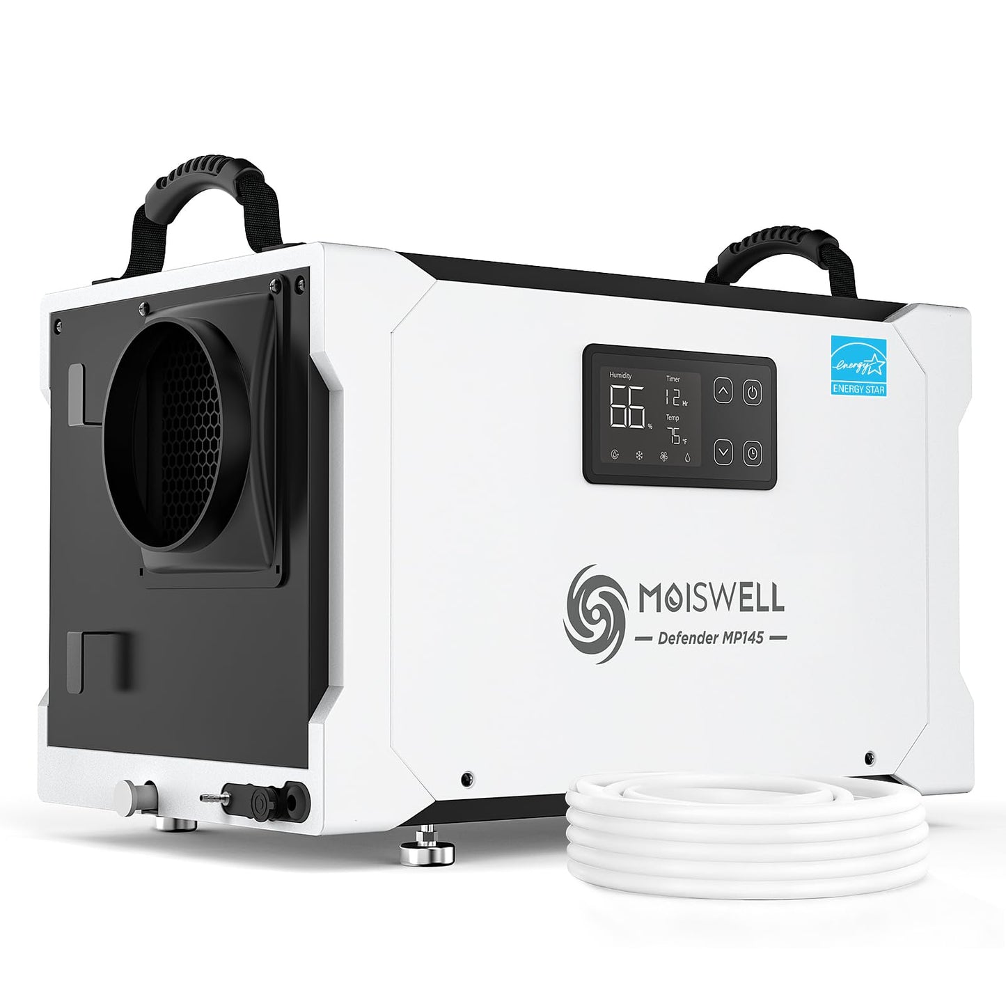 Moiswell 155 Pints Commercial Dehumidifier with Pump and Drain Hose, Energy Star Certified Crawl Space dehumidifier, Industry Water Damage Unit for up to 6,000 sq ft Basements