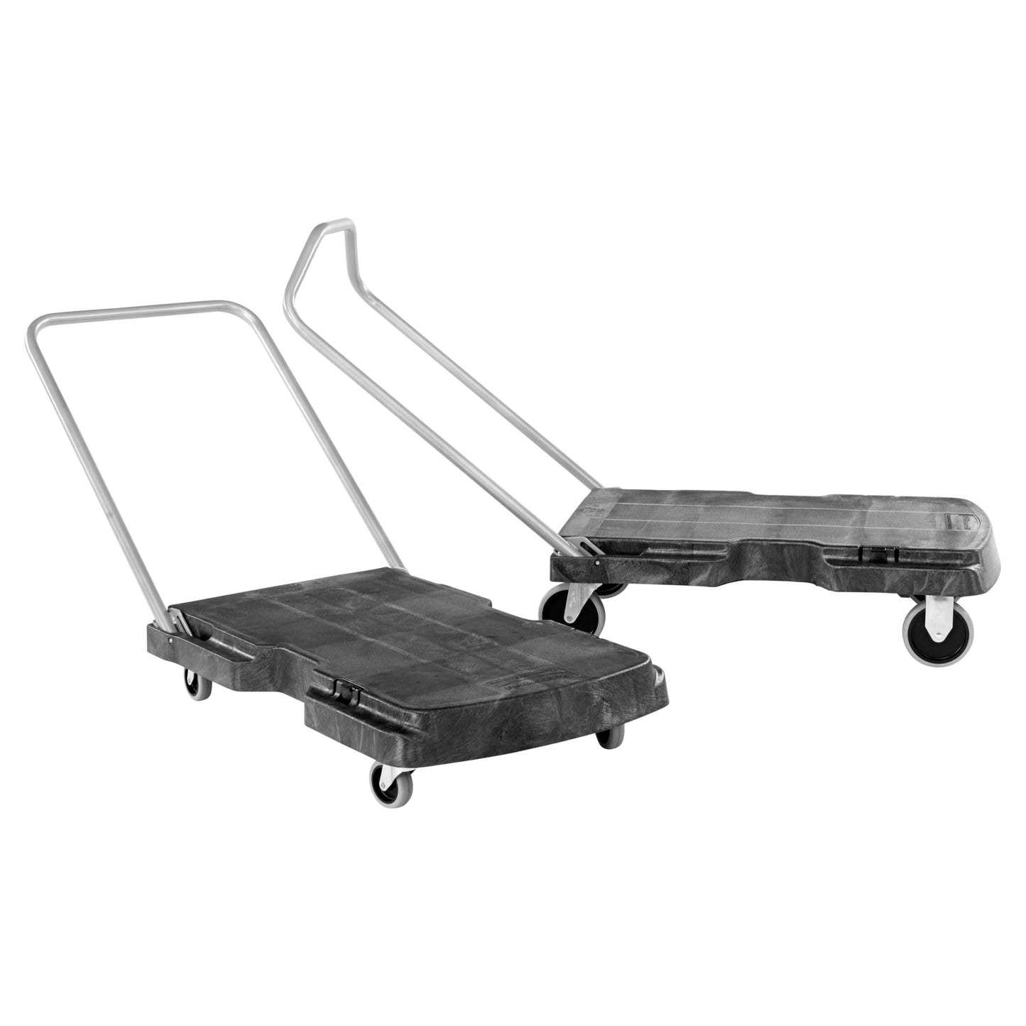 Rubbermaid Commercial Products Triple Trolley Folding Handle Dolly/Cart/Platform Truck with wheels, 500 lbs Capacity, for Moving/Warehouse/Office