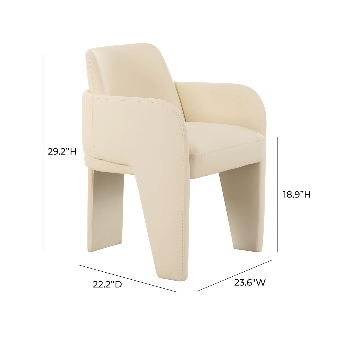 Tov Furniture Leo Cream Vegan Leather Dining Chair