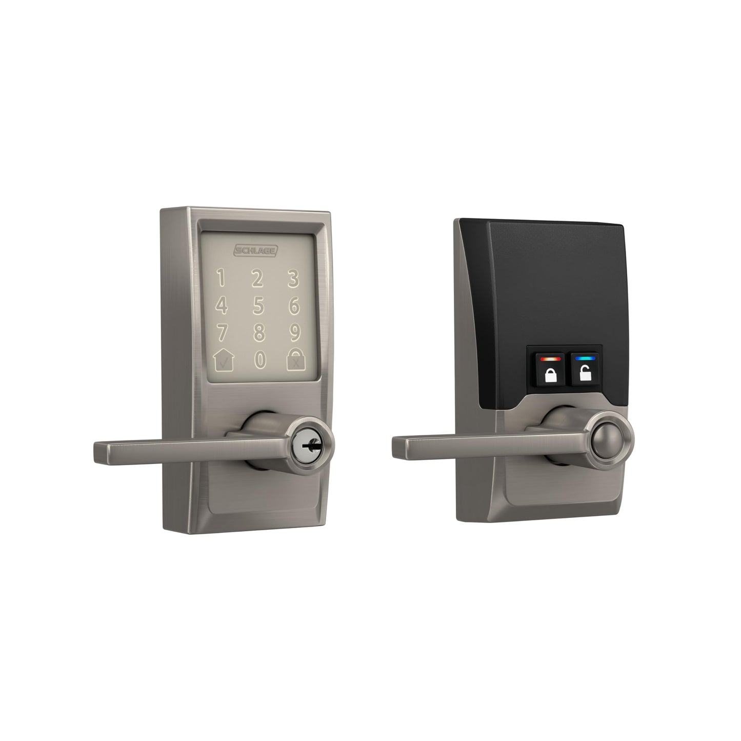 Schlage Encode Smart Wi-Fi Lock with Lever Handle, Touchscreen Keypad, Keyless Entry Door Lock, App Control, Alexa, Google Home and Airbnb Compatible, Satin Nickel, FE789WB CEN 619 LAT