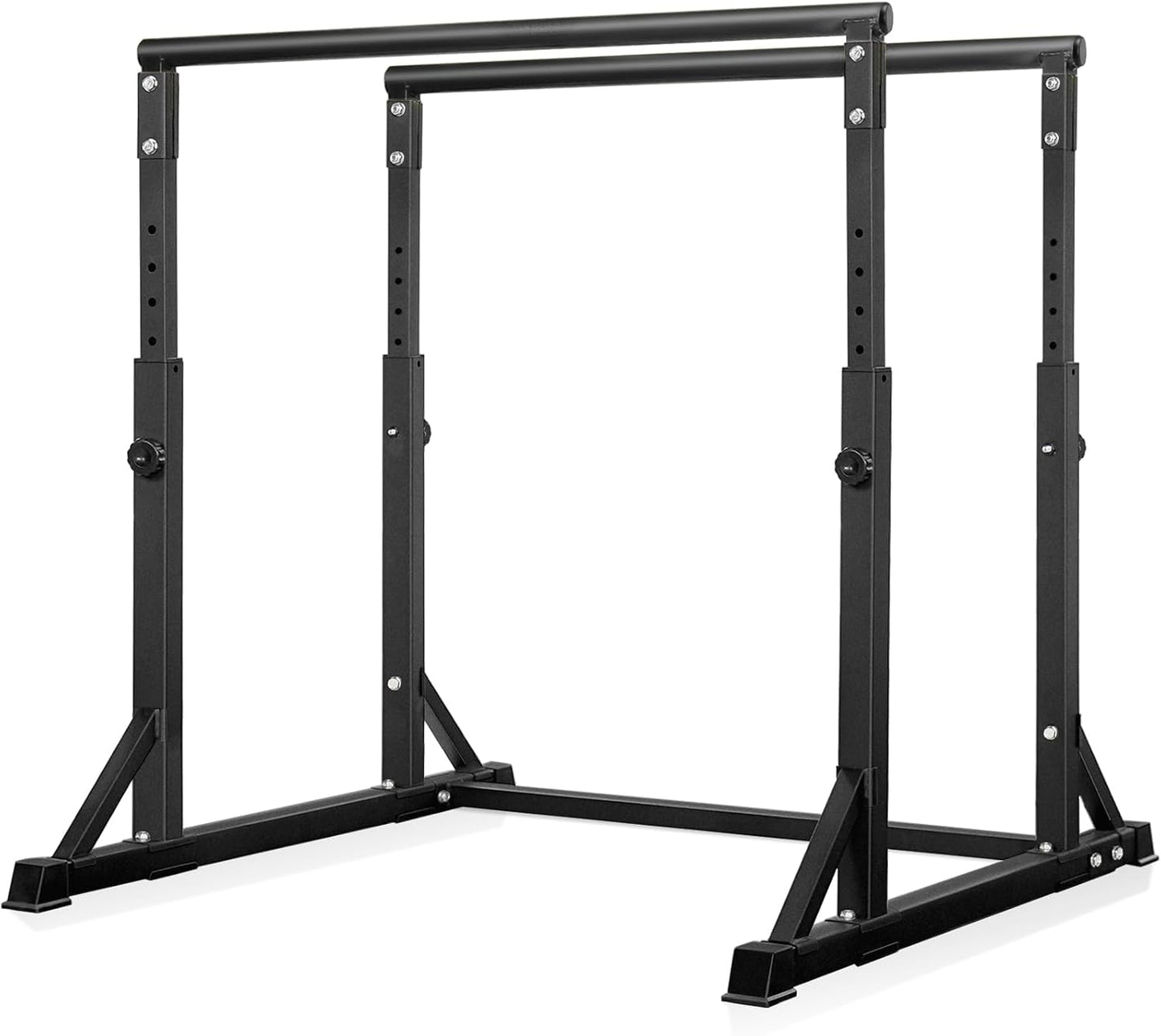 Bongkim Dip Bar, Heavy Duty Dip Station with 7 Height Levels, 800lbs Adjustable Parallel Bars for Tricep Dips Pull-Ups L-Sits Calisthenics Exercises Strength Training for Home Gym Outdoor (Matte black)