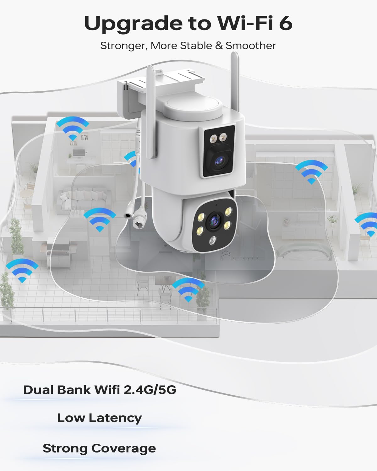 Wireless Security Camera System for Home, Wkkengd Dual Lens 2K+2K Auto Tracking Outdoor Surveillance | 2 Cameras with 10CH NVR | 12.5" Monitor with 128G| Color Night Vision | WiFi 6 | Alexa Compatible