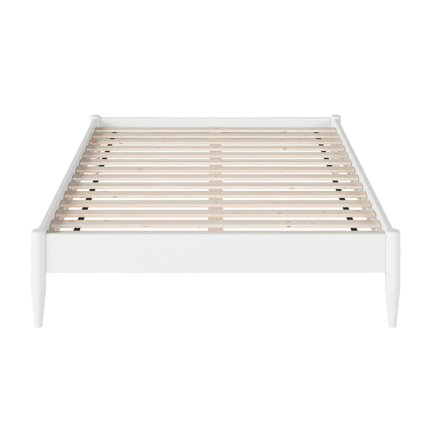AFI, Pasadena 14" Full Wood Mid Century Modern Low Profile Platform Bed, White
