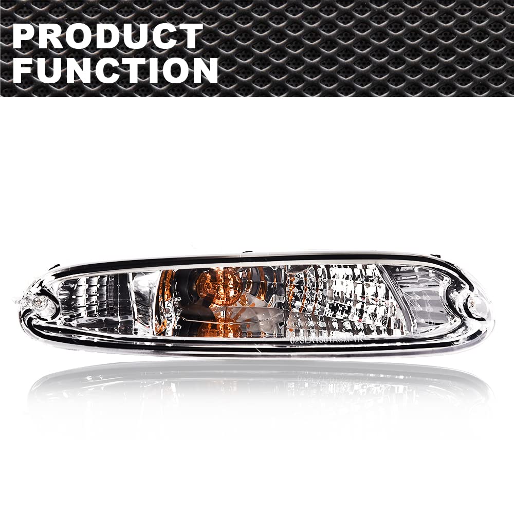 PIT66 Front Bumper Turn Signal Lights for Mazda MX-5 Miata 1990-1997, Clear Lens, Halogen Bulbs Included