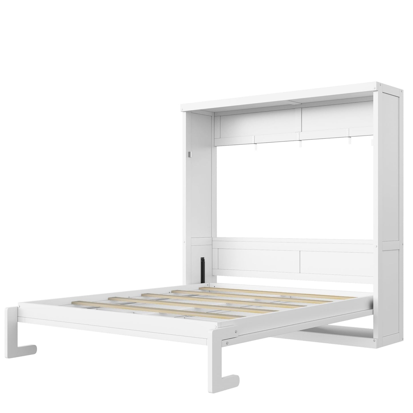 Full Murphy Bed Space-Saving Wall Bed, can be Folded into a Cabinet Bed for Multipurpose Guest Room or Home Office, White