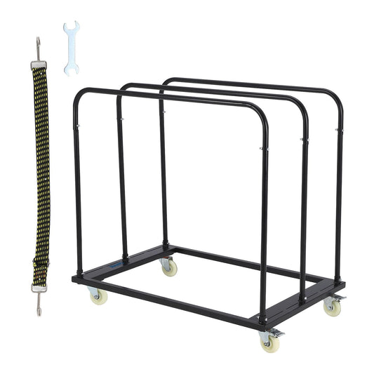 Garvee Heavy Duty Folding Table Cart - 1800 lbs Capacity Table Dolly - 5" Swivel PU Wheels - Holds 10 Tables - Utility Panel & Material Handling Trolley for Warehouse, Event, Garage