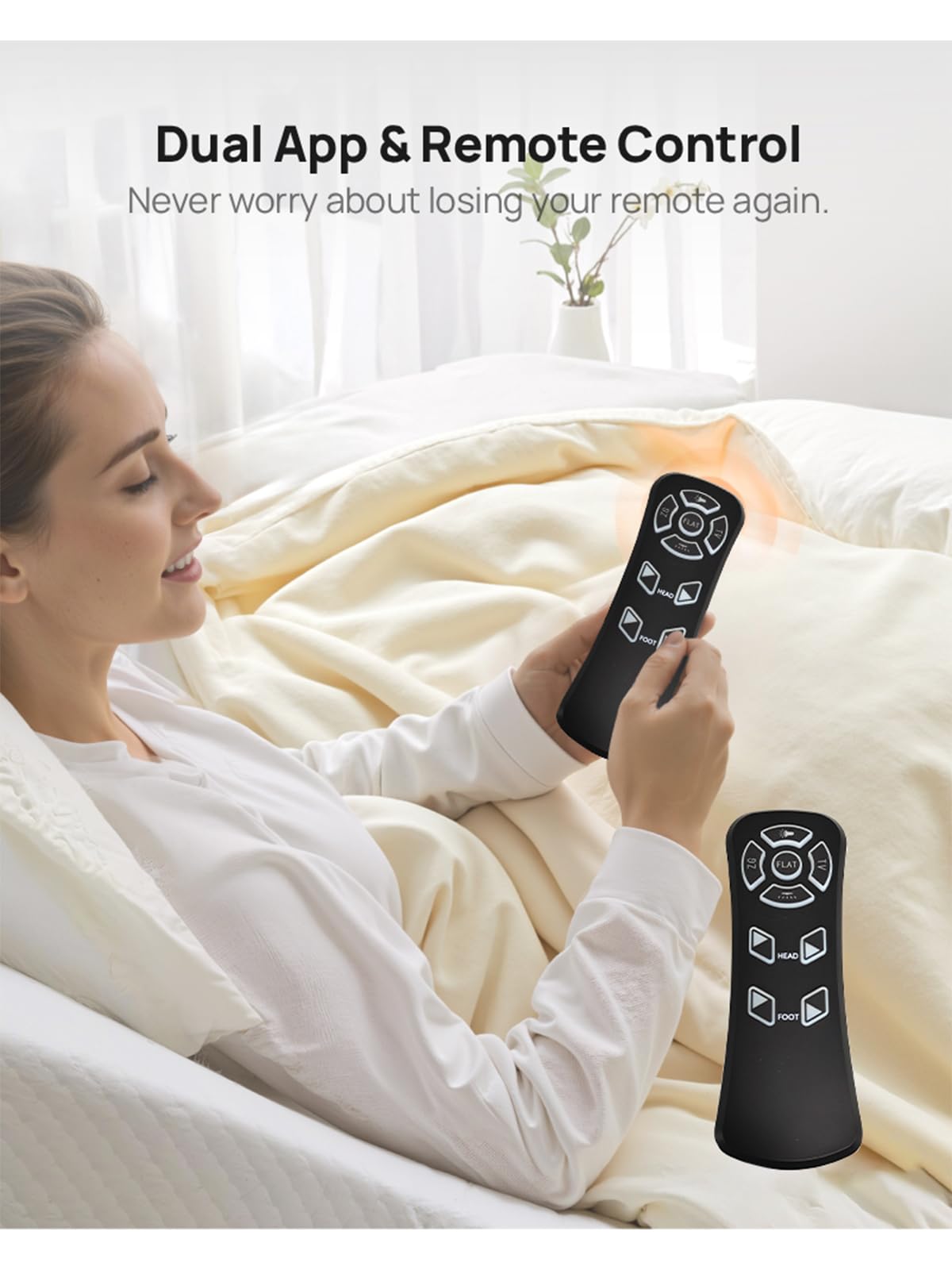 Glendan Queen Adjustable Bed Frame: Back & Foot Incline Electric Bed Base, Remote Control with Storage Basket, USB-A & USB-C Both Sides Charging, Zero Gravity Anti-Snore, 3 Heights, Easy Assembly
