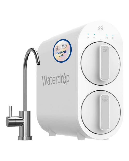 Waterdrop G2 Reverse Osmosis System, 7 Stage Tankless RO Water Filter System, Under Sink Water Filtration System, 400 GPD, 1:1 Pure to Drain, Reduces TDS, USA Tech