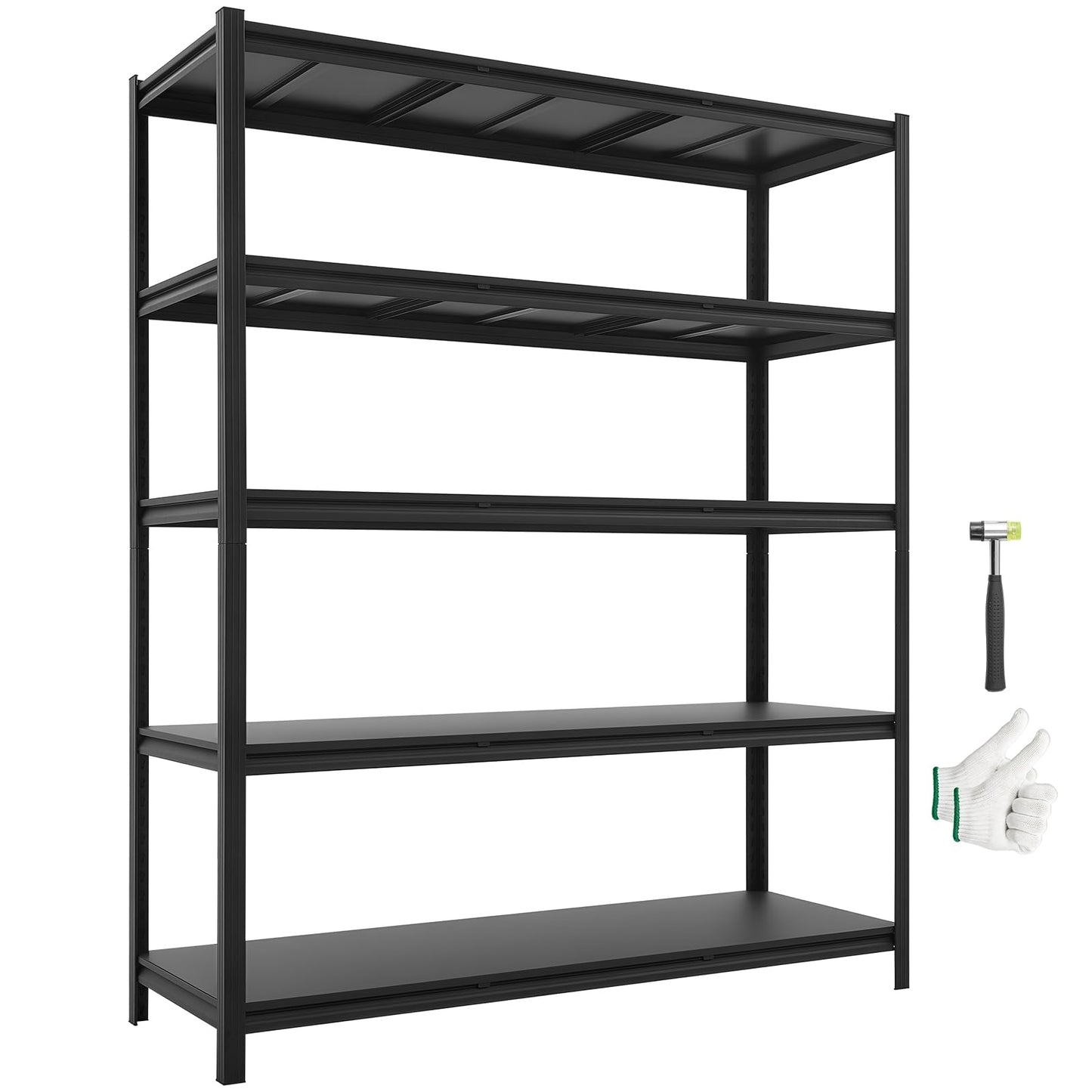 VEVOR Garage Shelving, 5-Tier Adjustable Storage Shelves, 3000 lbs Heavy Duty Garage Shelves, Metal Utility Rack Shelf for Garage Workshop Warehouse Basement, 59.49" W x 20.55" D x 71.38" H