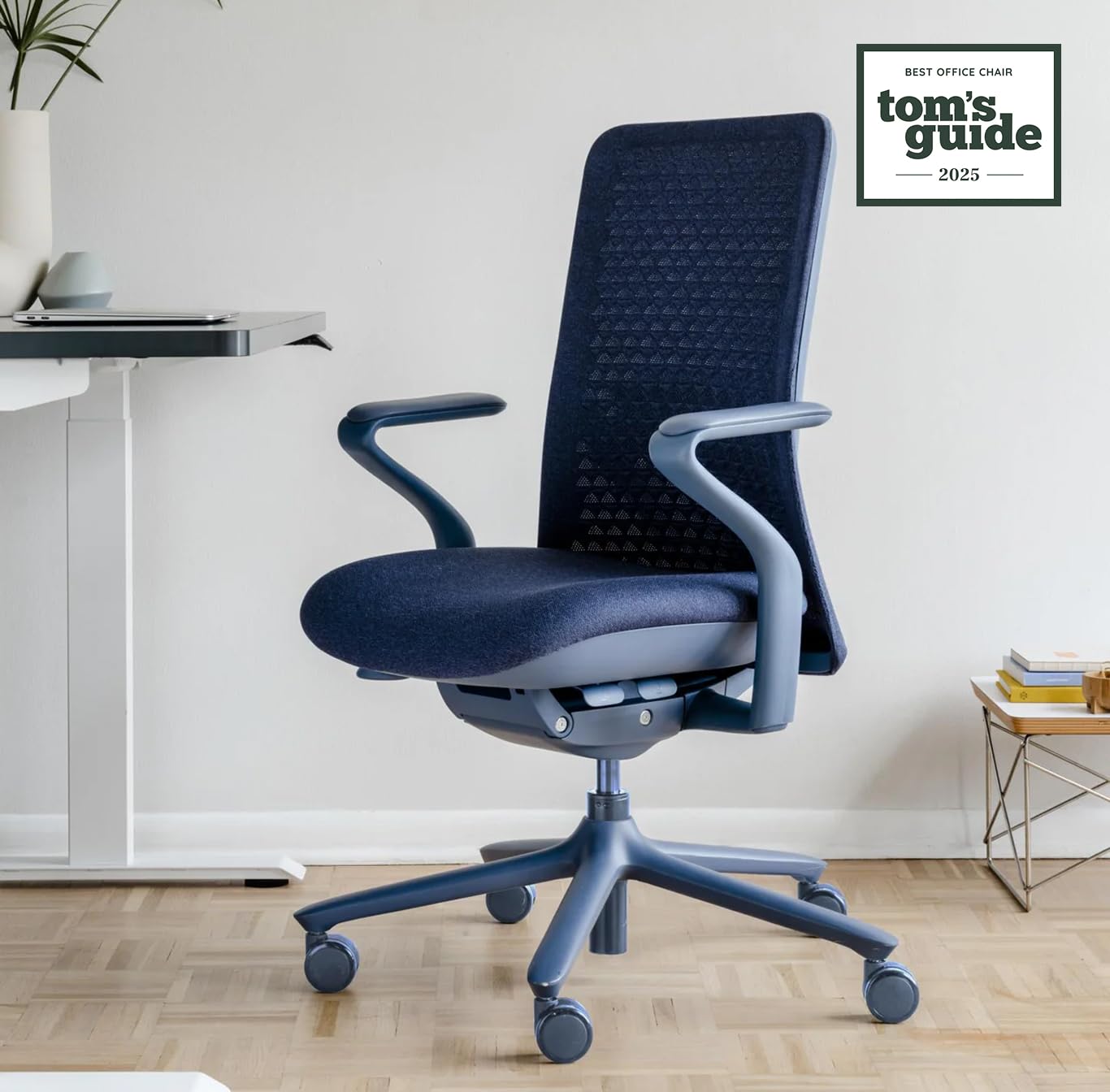 Branch Verve Chair - High Performance Executive Office Chair with Contoured Back and Adjustable Lumbar Support - High Density Foam Cushion and 3D Knit Back - Fits 5' to 6', Up to 275 lbs, Cobalt
