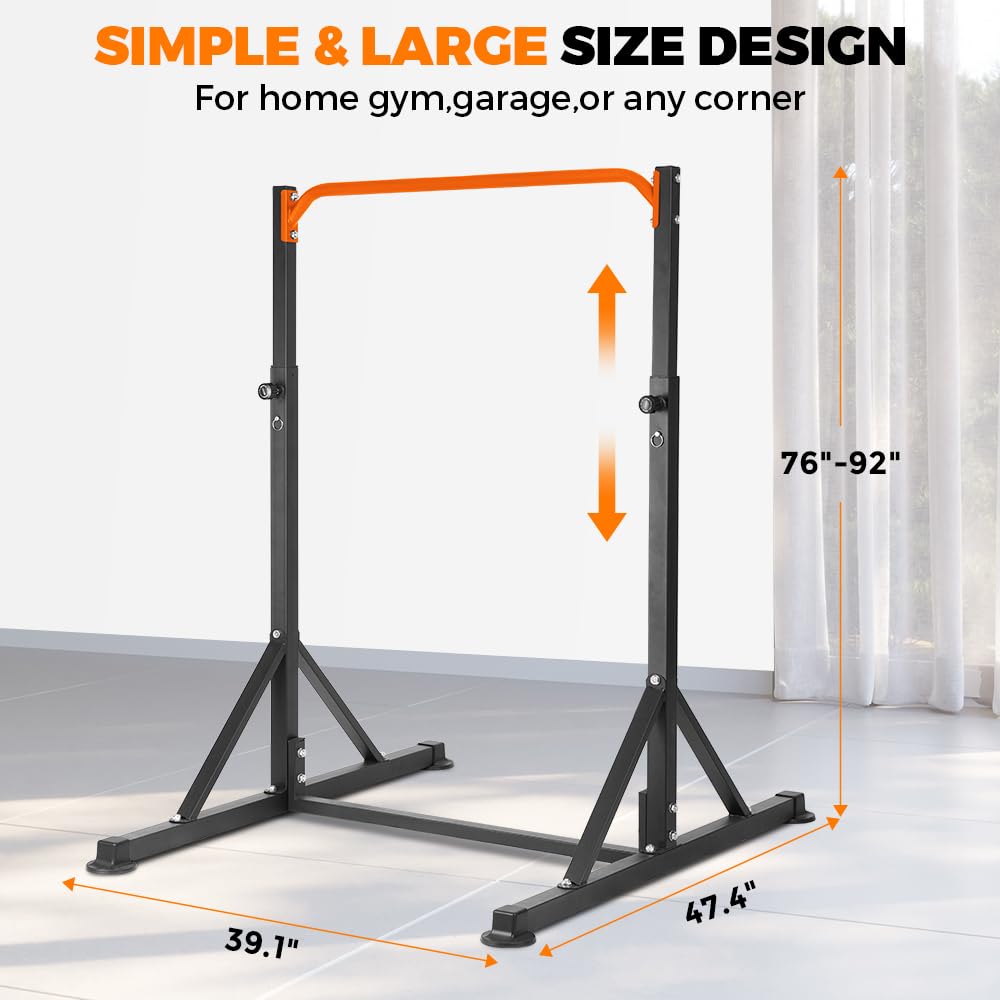 ONETWOFIT Pull Up Station, Power Tower Adjustable Pullup Bar Multifunction Strength Training Workout Gym Equipment Free Standing Chin up Bar for Home Outdoor, Support 440LBS (Orange)