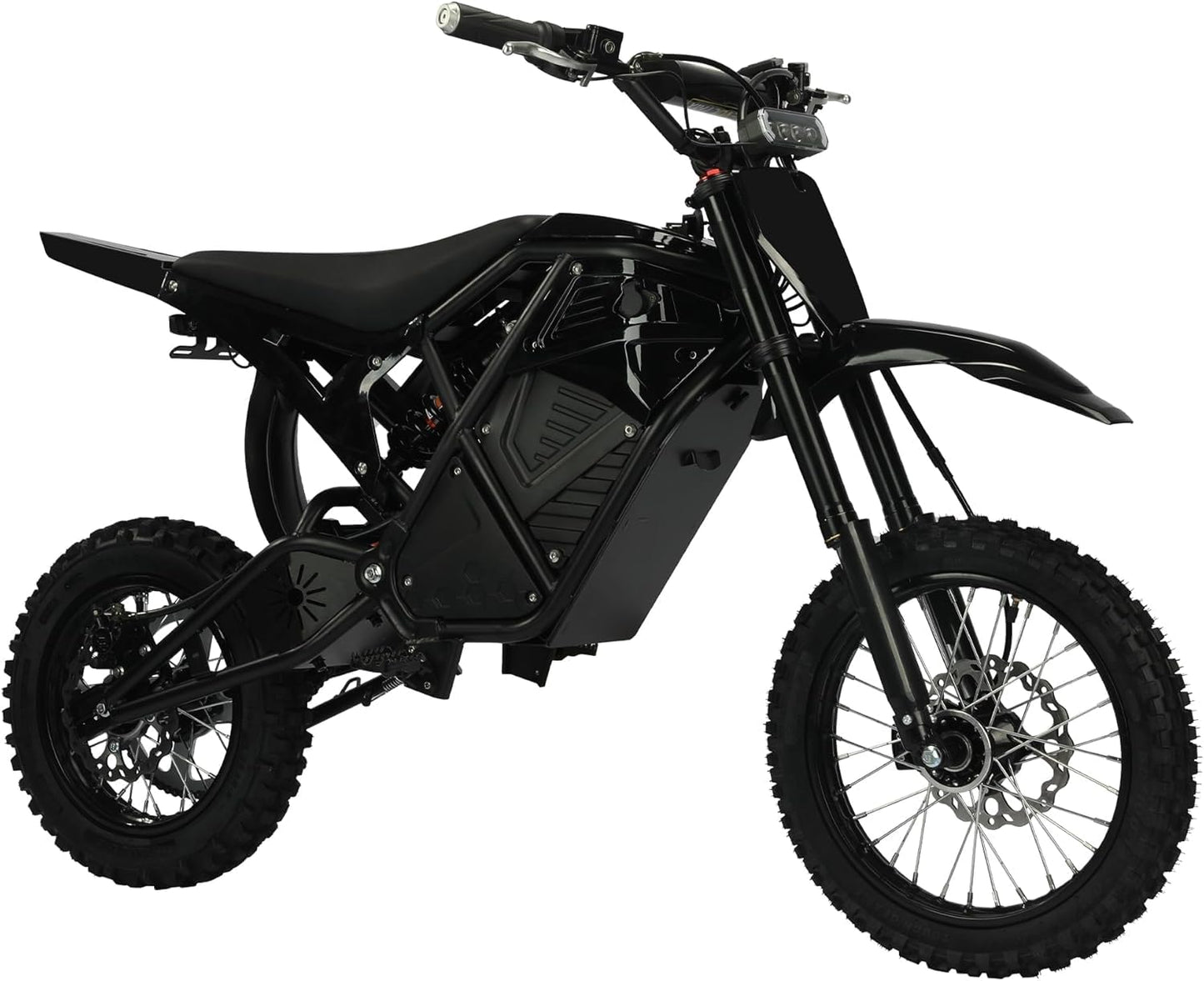 WindoneRide RM7 Electric Dirt Bike for Adults & Teens, 2200W Peak Ebike, 48V 22.5Ah, 37 MPH, 45 Miles, 14"/12" Tire Off-Road Electric Motorcycle, Dual Hydraulic Brakes, Fit Age 13+,Obsidian Black