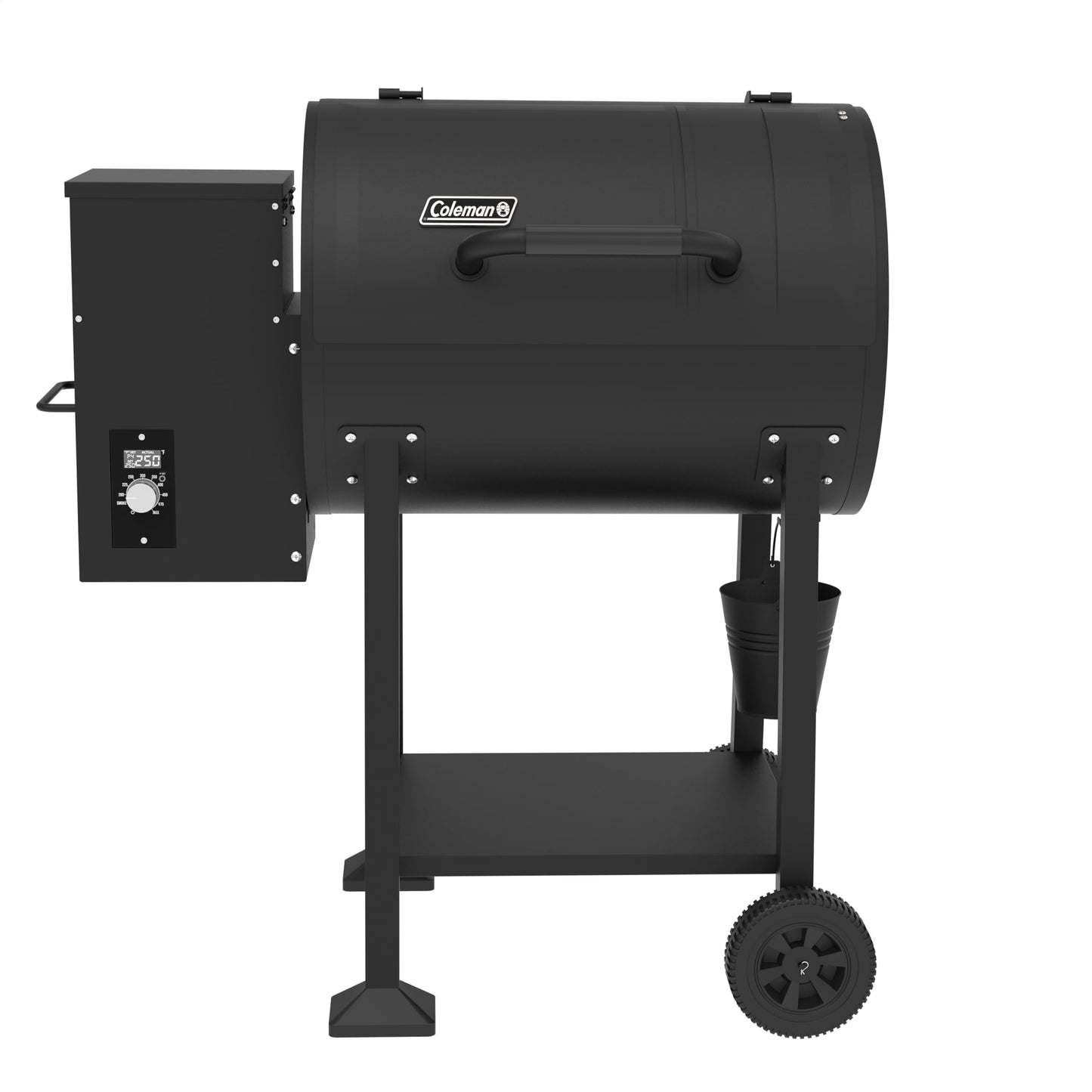 Coleman Cookout 700 Pellet Grill with 690-Sq. In. Total Cooking Surface, 2-Wheel Cart and Shelf Storage in Black, Durable Pellet Smoker Grill for Grilling, Roasting, Baking, Roasting, and Smoking
