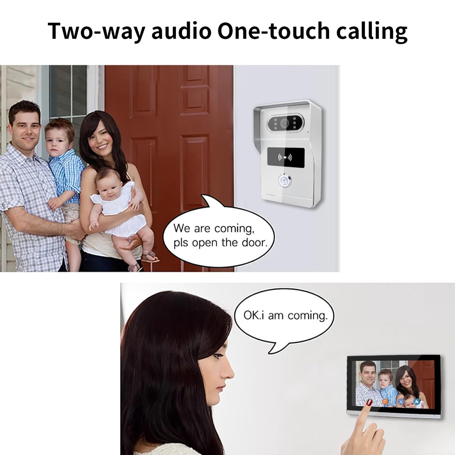 WiFi IP Video Apartment Intercom System,1080P Camera and 6 PC 10 inch Touch Screen Monitor Wired Monitor,Door Phone Kit with 32G Card, Tuya