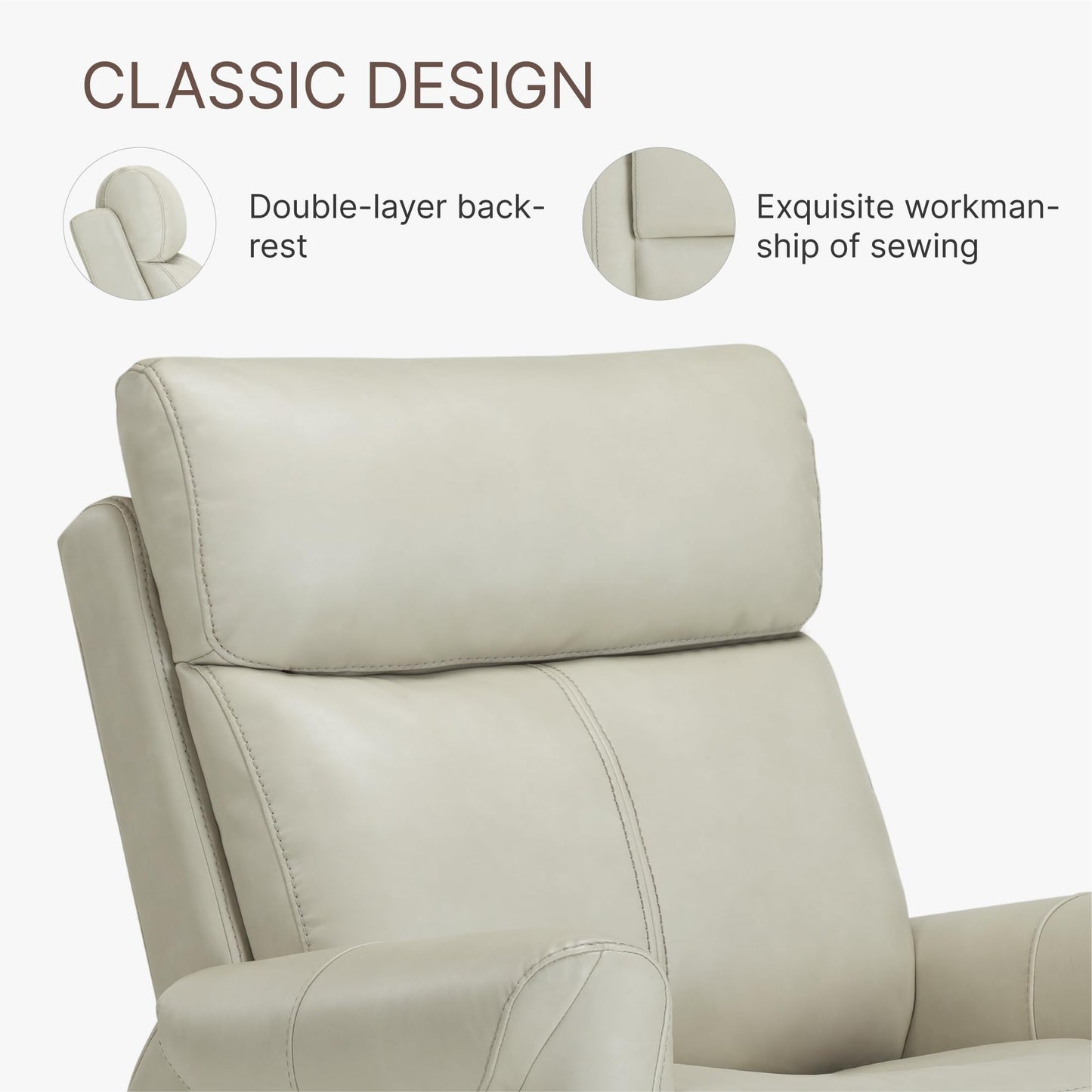 KISLOT Wall Hugger Recliner Chair for Adults, Faux Leather RV Recliner with USB Charging Ports Electric Power Reclining Sofa for Living Room Home Theater Seating Bedroom