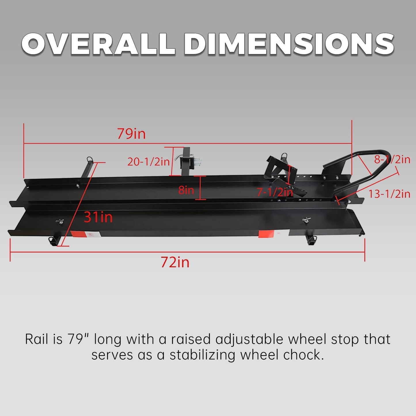 ECOTRIC 600LBS Black Motorcycle Carrier Mount Dirt Bike Rack Hitch Hauler |with Loading Ramp| Superior Heavy Duty (You Will Receive Two Packages for This Item)