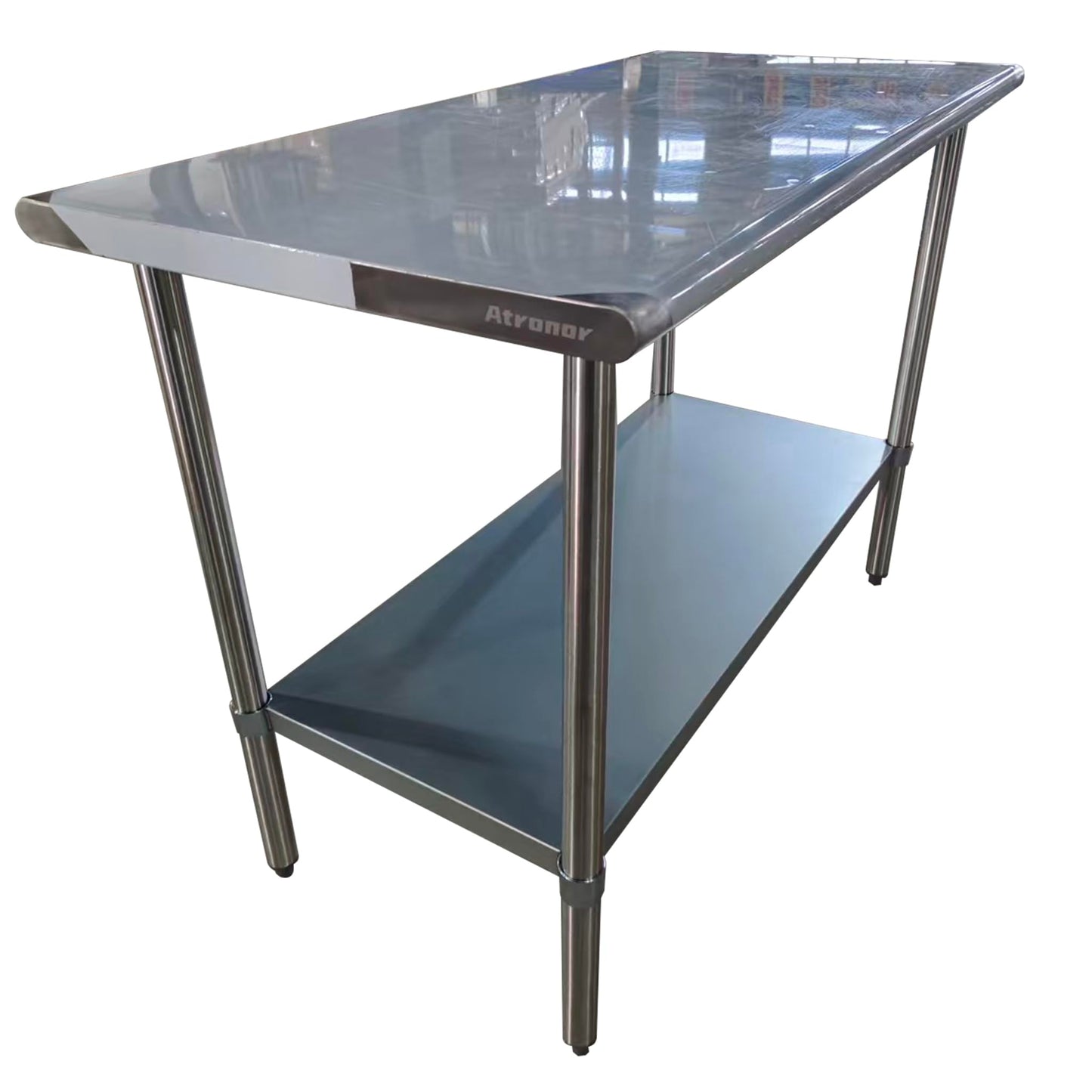 Stainless Steel Table for Prep & Work, 24x70 Inches, Metal Commercial Heavy Duty Table with Adjustable Under Shelf for Restaurant, Home and Hotel