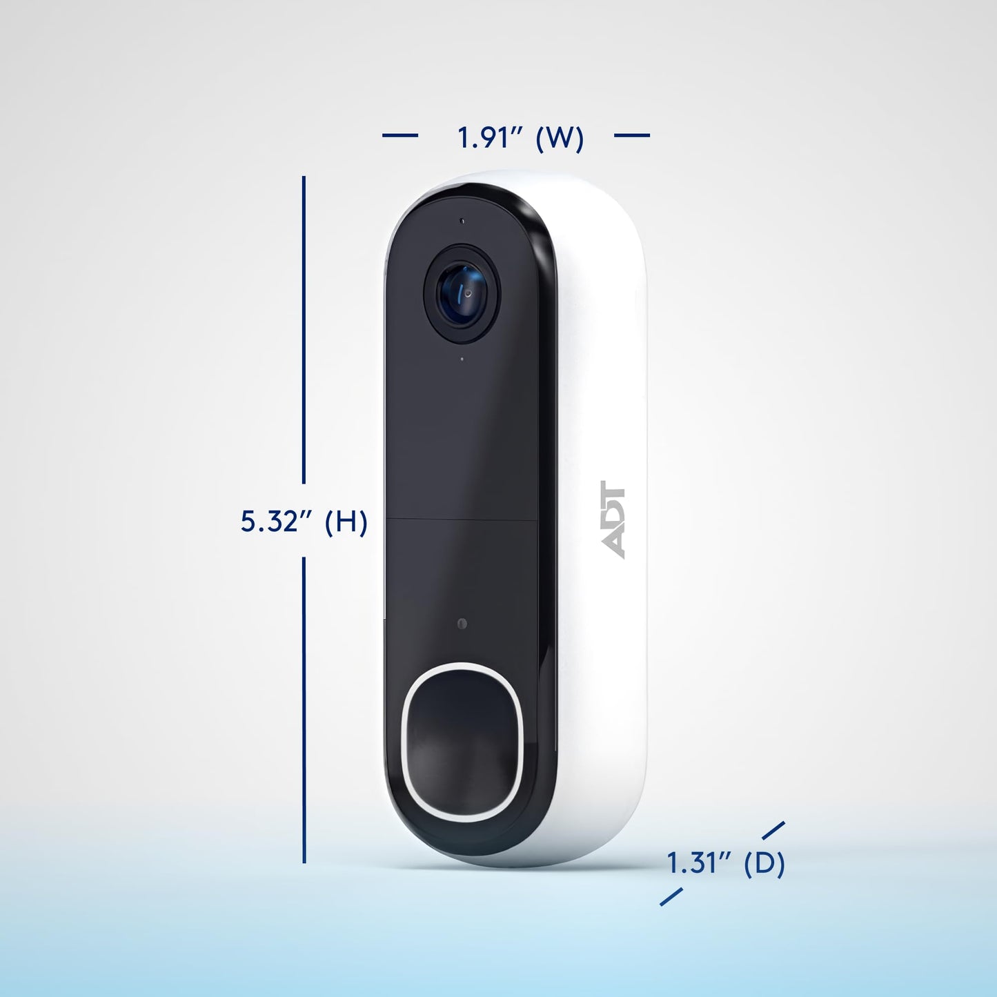 ADT Blu Doorbell Camera Kit, DIY Home Security System with 2K HD Smart Video Doorbell, 180 Degree View, Wireless, Night Vision, Weather Resistant, Door/Window Sensors, ADT+ App Control