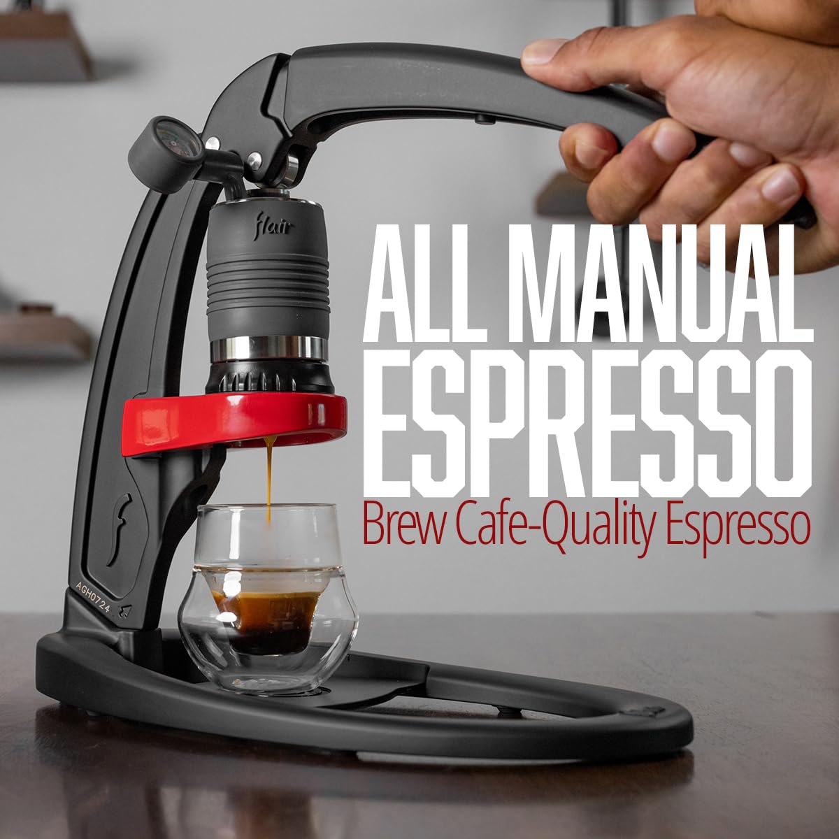 Flair UPDATED Espresso Maker - Classic: All manual lever espresso maker for the home - Pressure gauge and two portafilters included