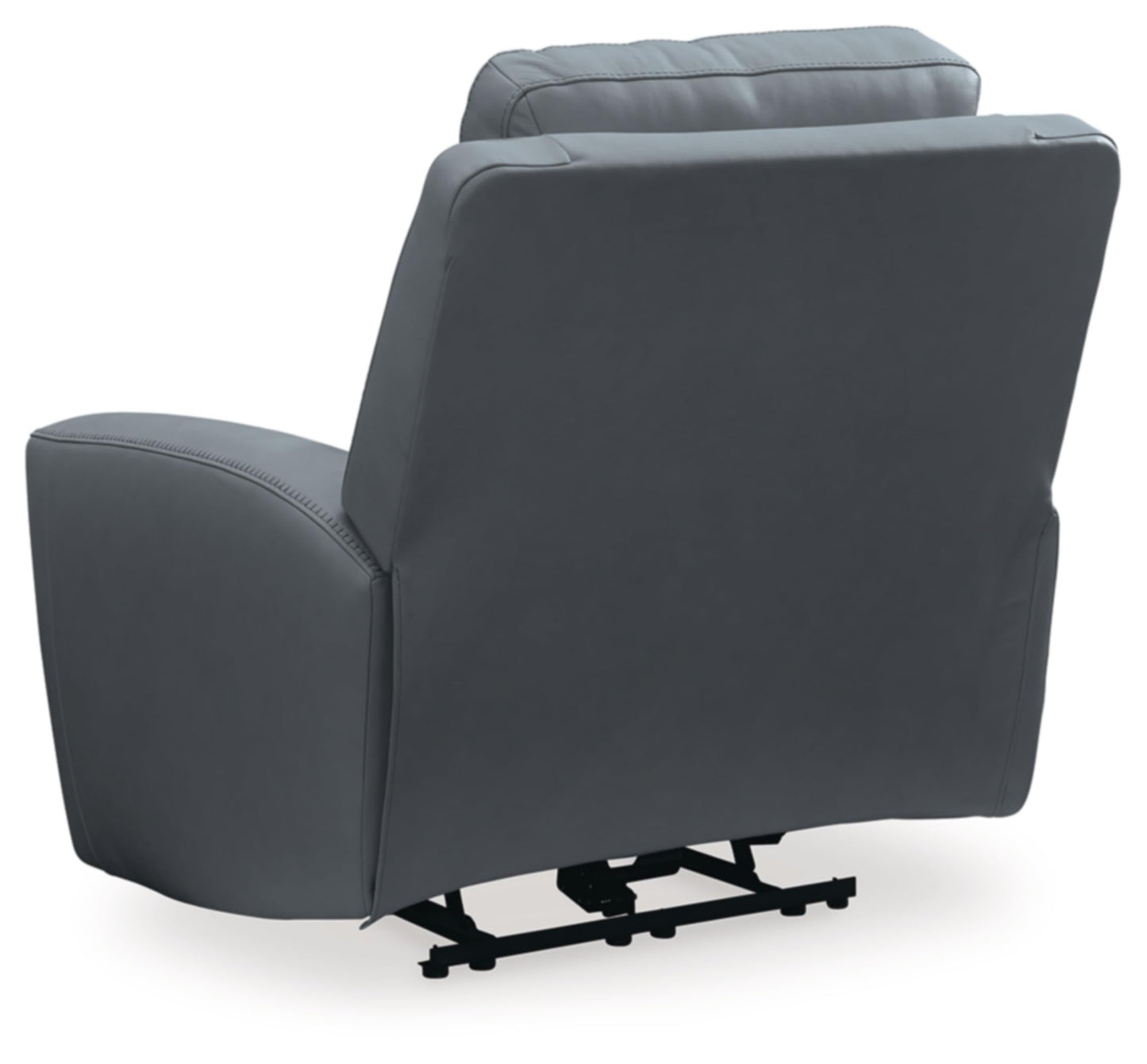 Signature Design by Ashley Mindanao Contemporary Leather Match Upholstered Power Recliner with Adjustable Headrest, Gray