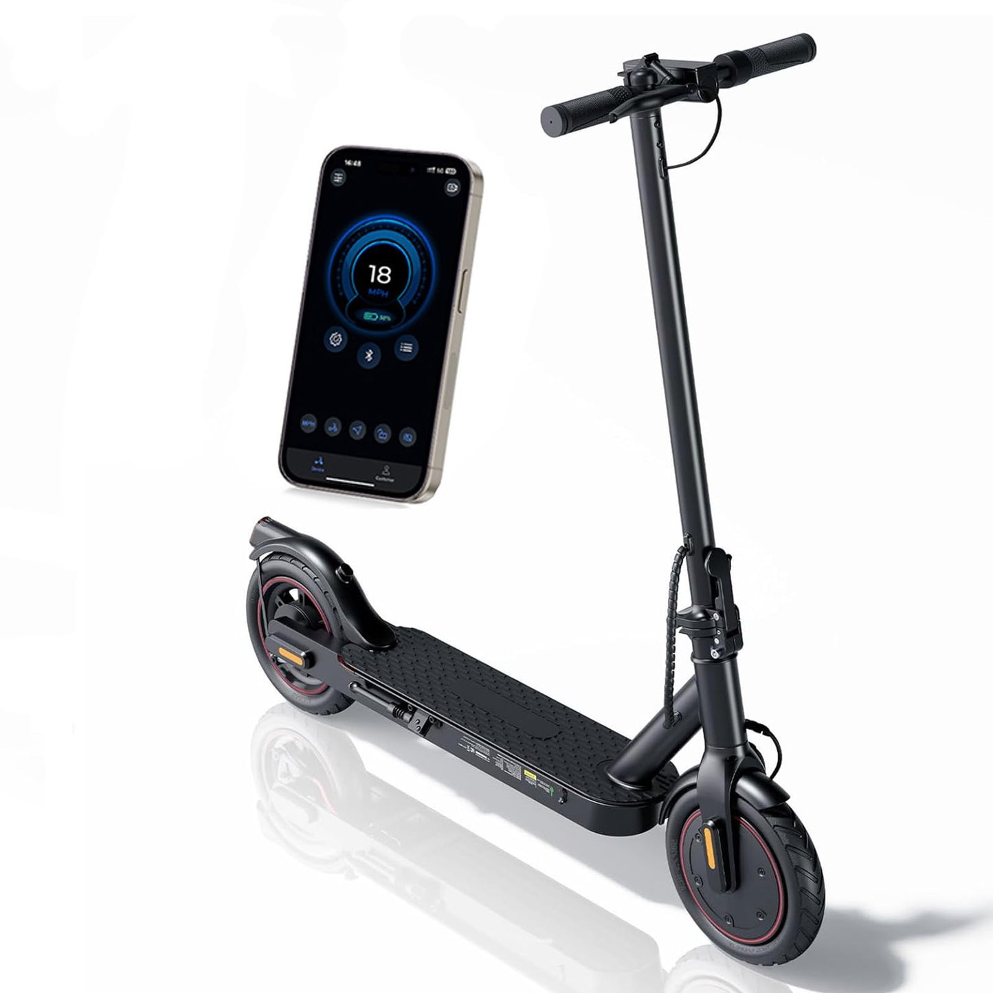 Electric Scooter for Adults and Teens, App Control, 500W Motor, 18 MPH, 21 Miles Range, Dual Brake Foldable Commuter Scooter, for Christmas