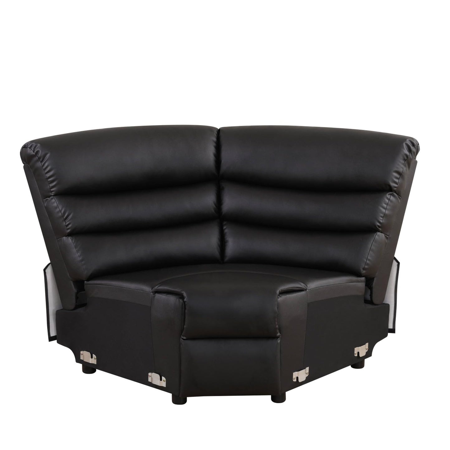 UOCFYK Recliner Sectional Sofa Set, L-Shaped Reclining Couch with 2 Recliner Seats, Reclining Corner Couches with Cup Holder and Storage Console for Home Theater & Living Room, Black