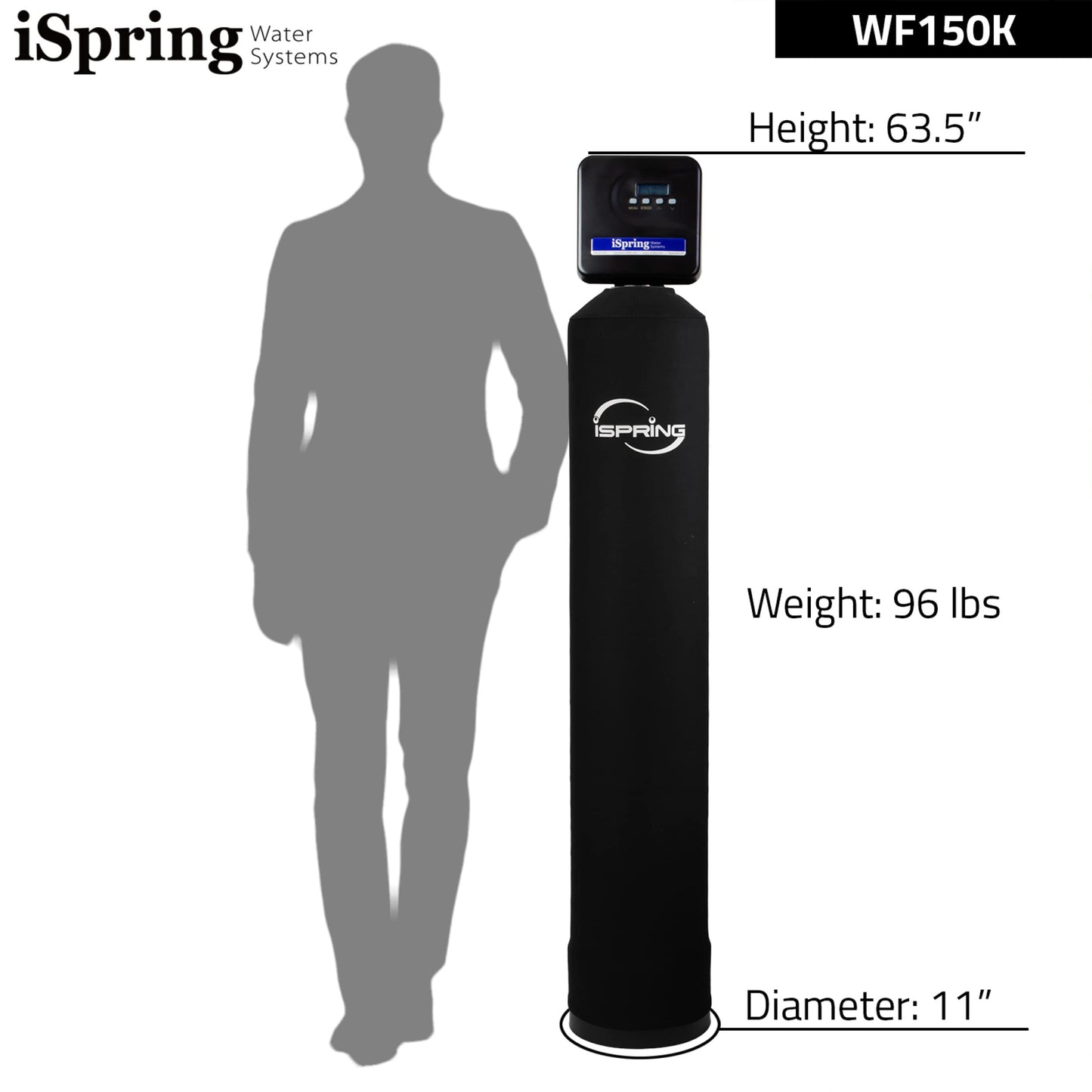 iSpring WF150K Whole House Central Water Filtration System with Set and Forget Smart Valve, Up to 10 Years