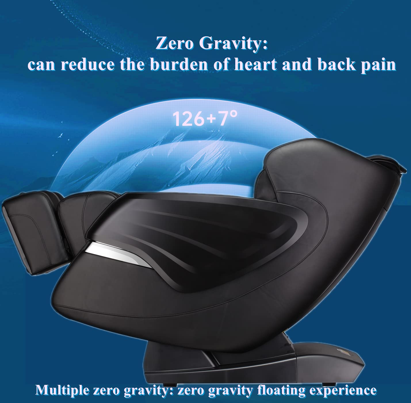 Massage Chair Full Body Recliner Zero Gravity Airbag Massage Chair with Foot Roller Bluetooth Speaker SL Track Home Office Relaxation Chairs Black Ergonomic Comfort Seating